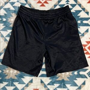 Black Elastic Waist Athletic Shorts
